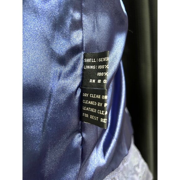 Vintage Y2K 90s Steve Madden Blue Leather Snakeskin Jacket SM Pants Size 8 Set - Picture 12 of 14